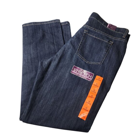 Gloria Vanderbilt Amanda Jeans Women's Dark Denim Classic Tapered Leg Size 16 - Picture 3 of 10